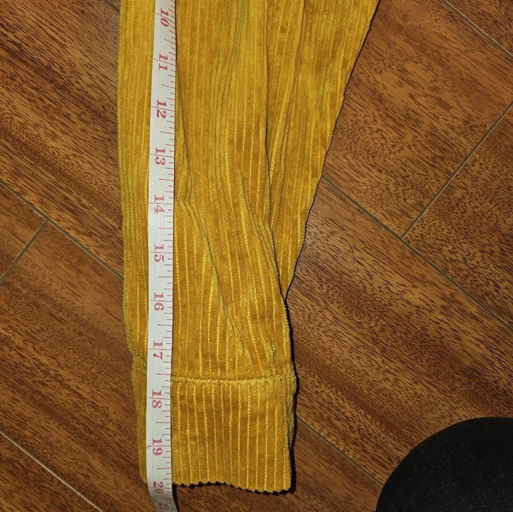 Corduroy Button-Up Shirt in Mustard Yellow - Picture 4 of 9